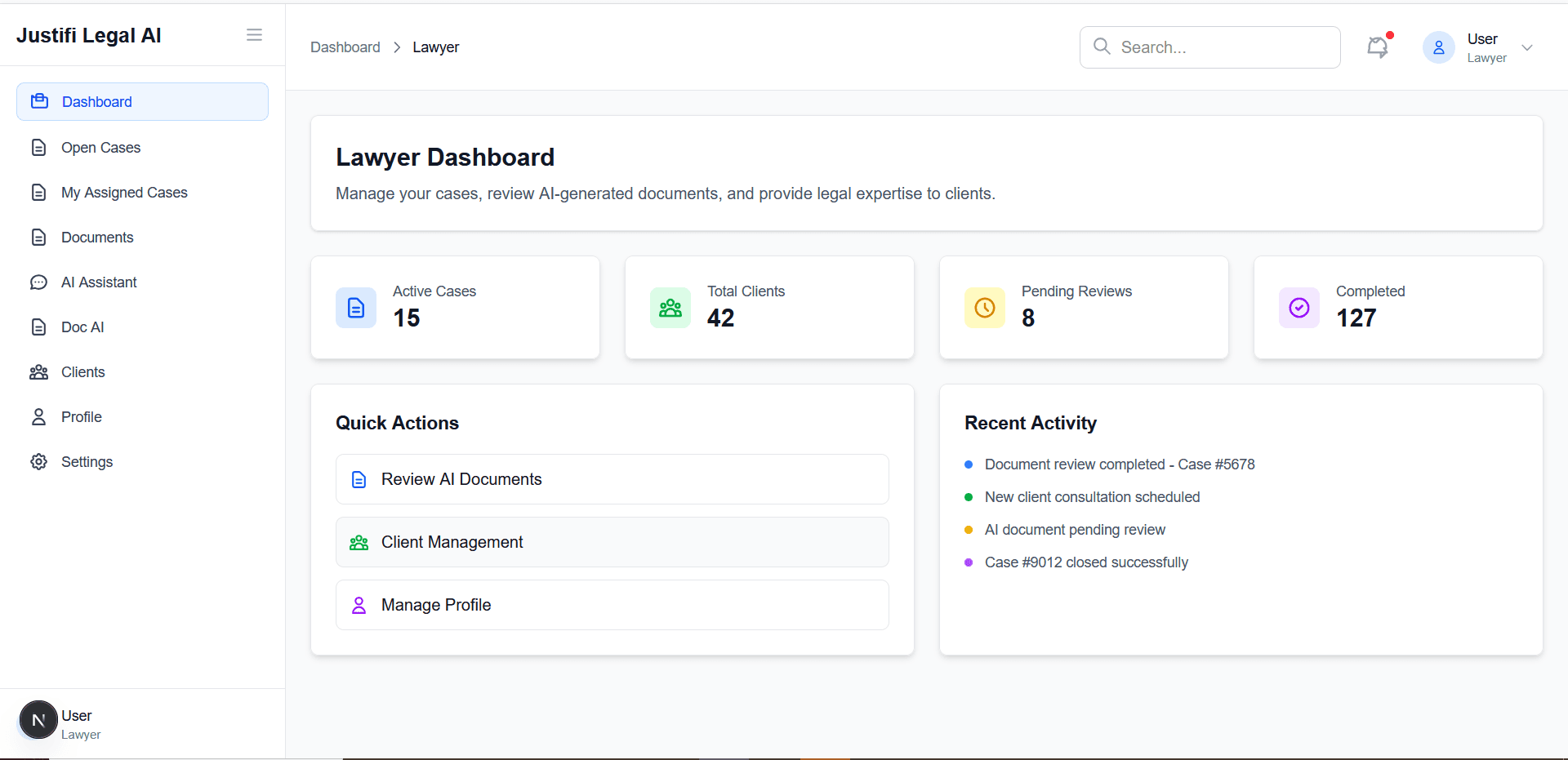 Lawyer Dashboard